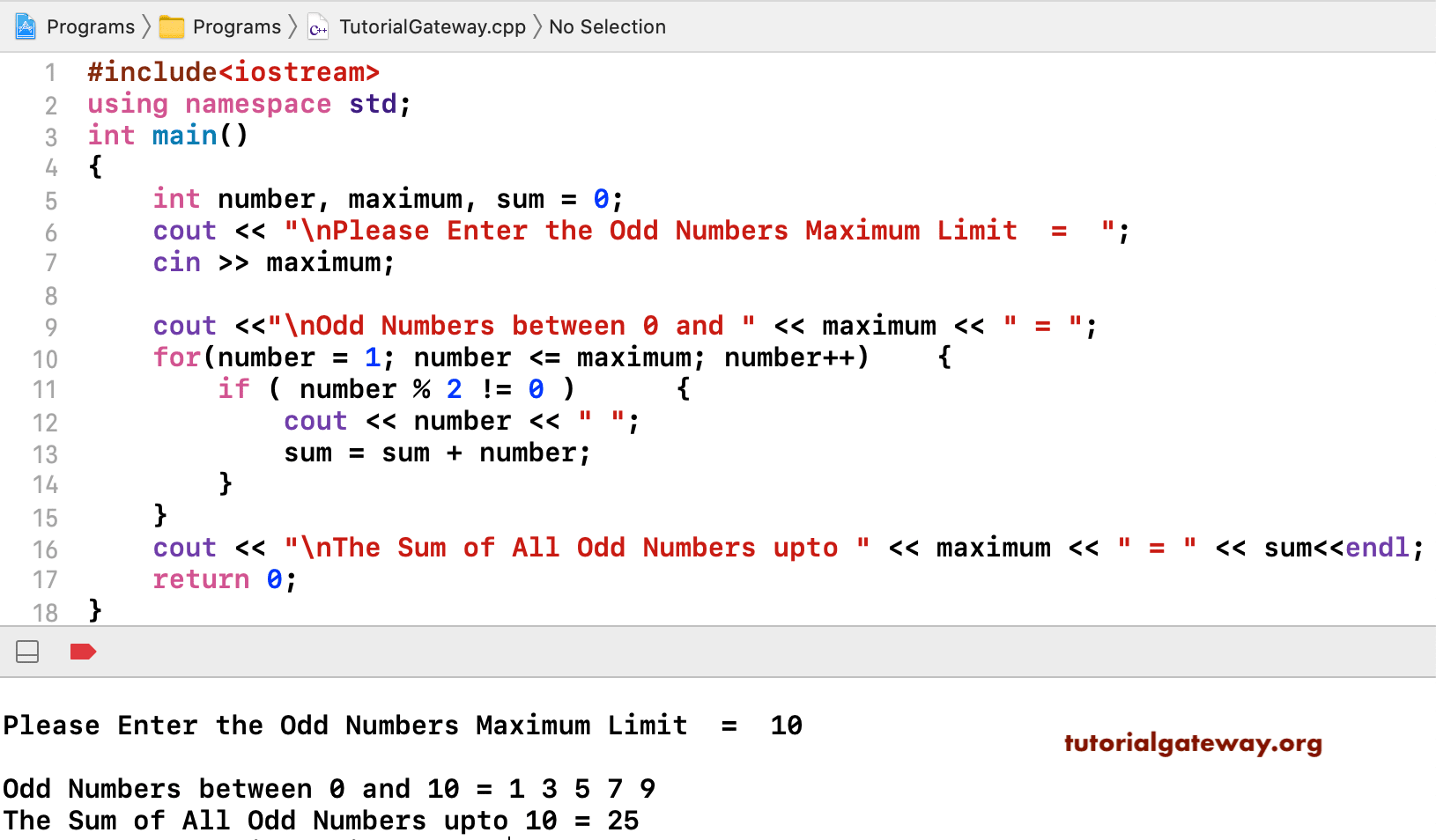 c-program-to-find-sum-of-odd-numbers