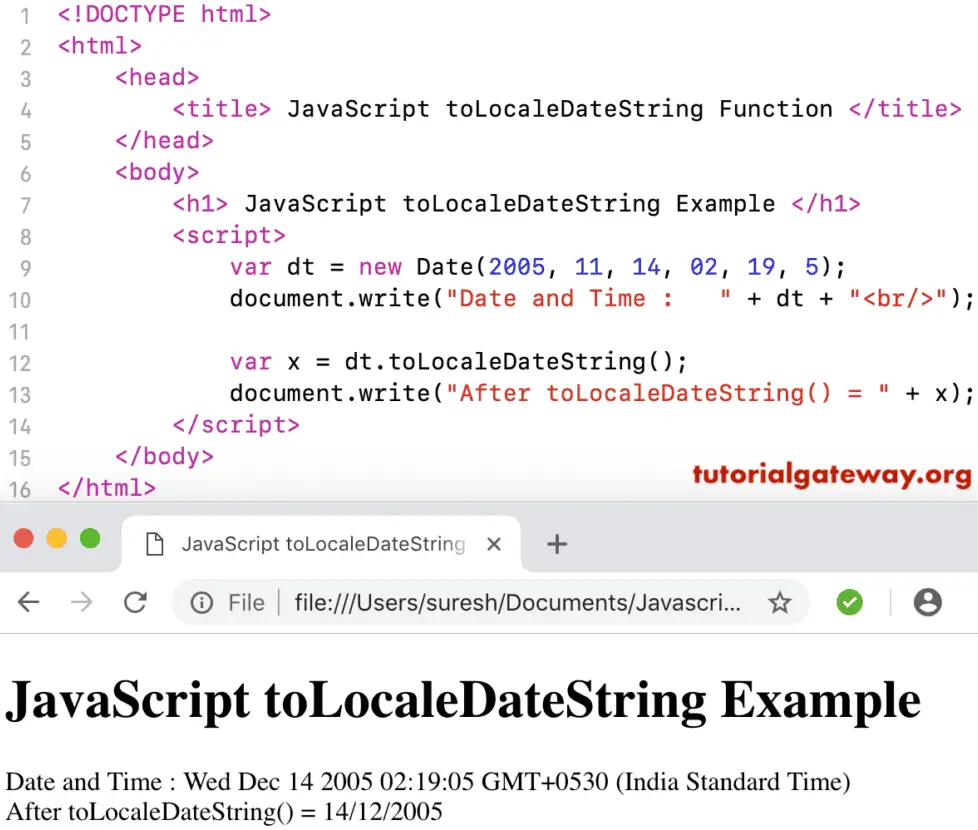 Javascript Date Format Function Examples