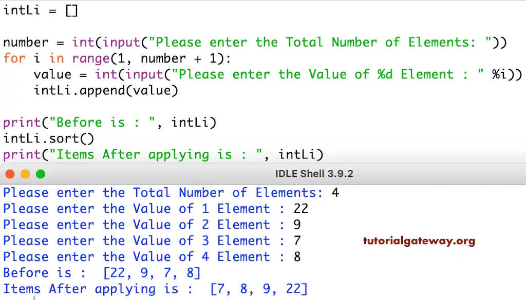 Python Program To Sort List In Ascending Order Gambaran