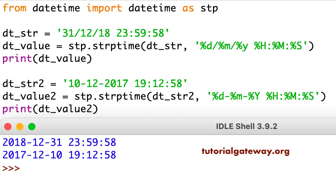 Utc datetime python programming